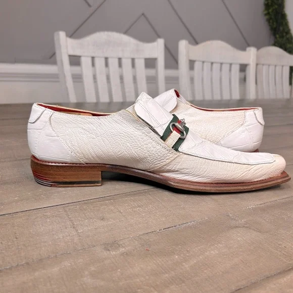 Mauri Mens Genuine Crocodile Dress Shoes Size 11 M‎ White Cream 44153 558 - Picture 4 of 6